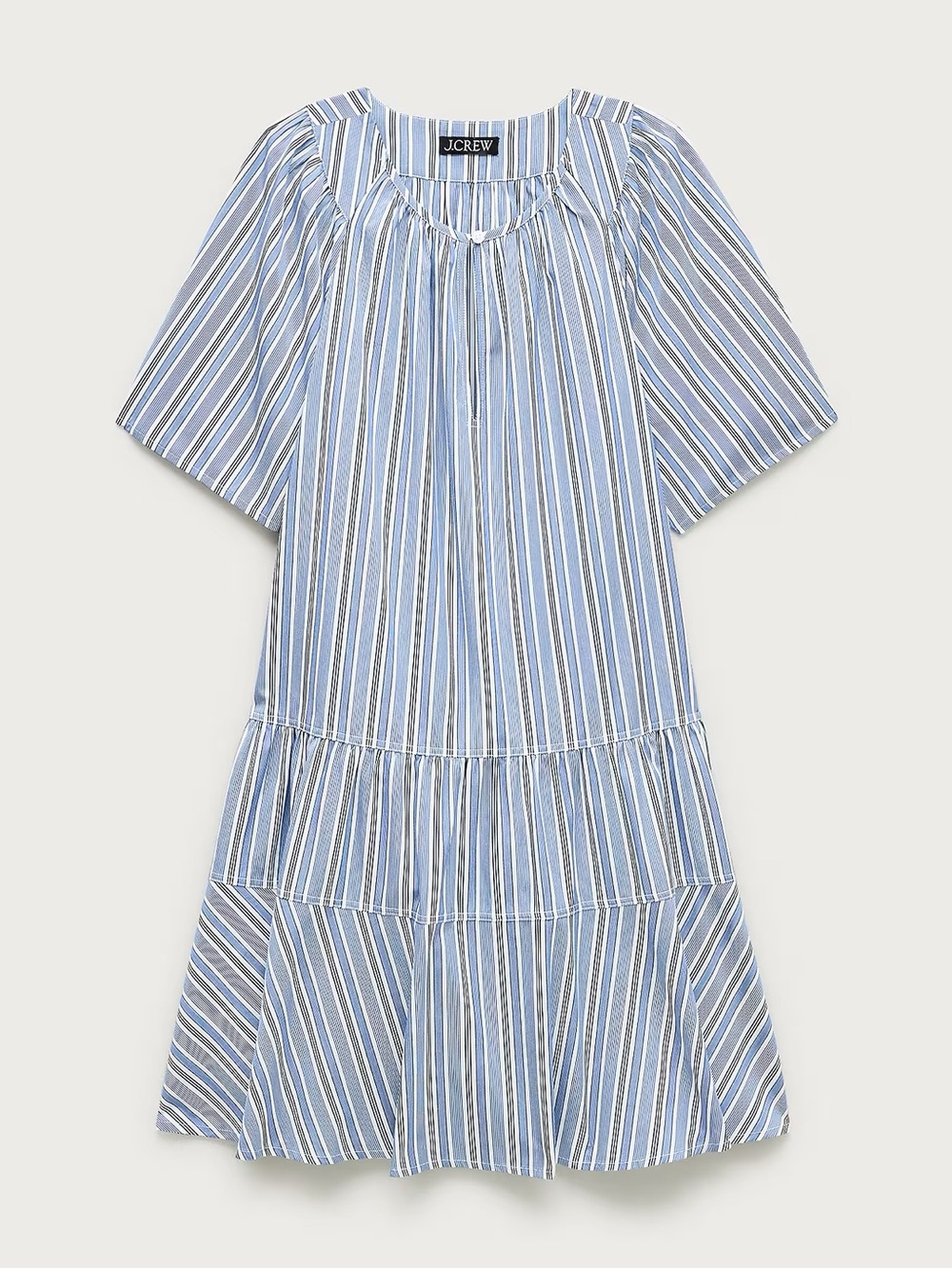 NWT J. Crew Poplin Blue and White Striped Mini Dress Size S - Picture 4 of 4